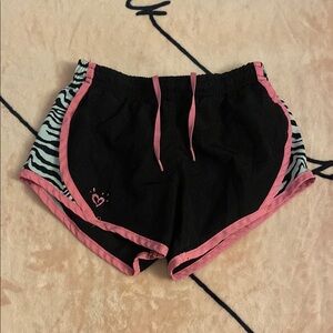 Justice Black and Pink Athletic Shorts